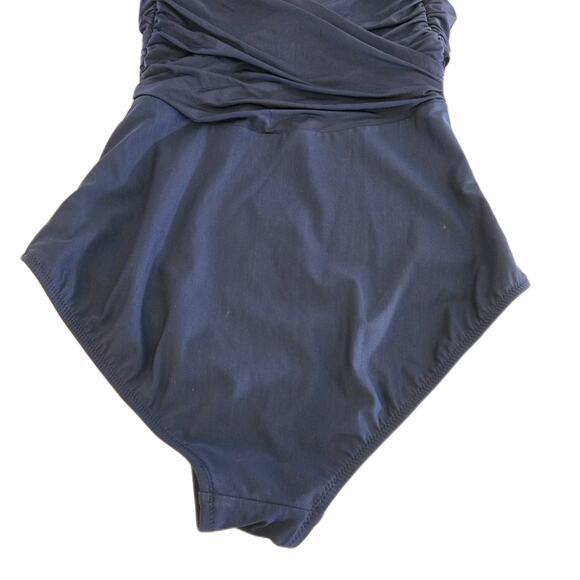 Heidi Klein Body Wrap Navy One Piece Swimsuit Size M - Picture 11 of 14